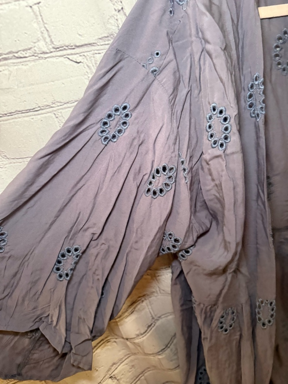 Time and Tru Gray/Blueish Eyelet Long Cardigan - Picture 3 of 7